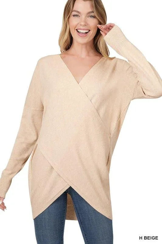 Cross Front Sweater for Women - ZENANA