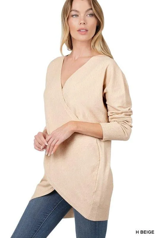 Cross Front Sweater for Women - ZENANA