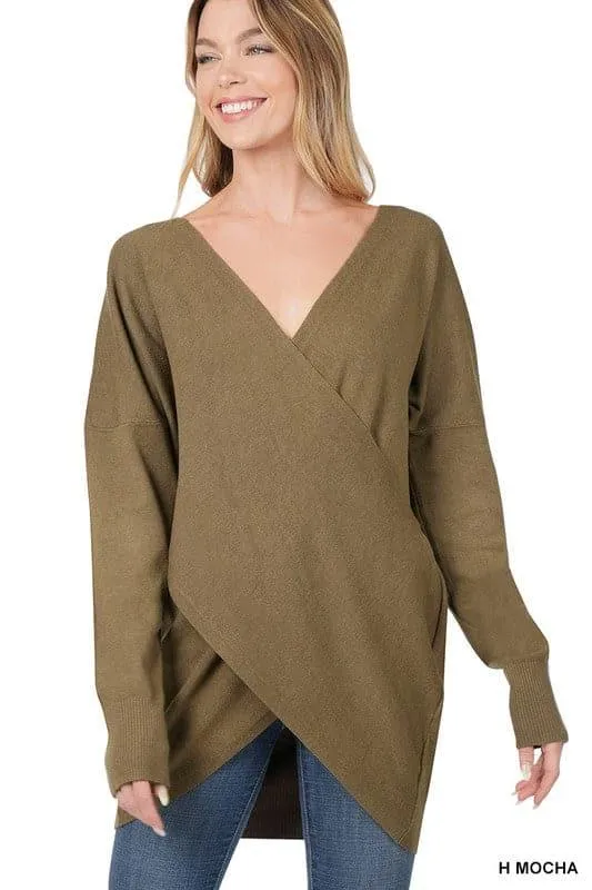 Cross Front Sweater for Women - ZENANA