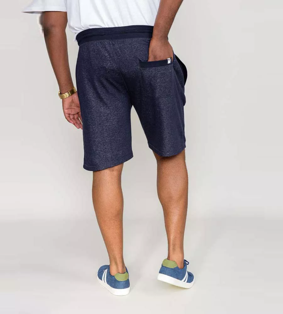 Big Men's Blue Elastic Waist Shorts with Loop Back (HARLOW 2)