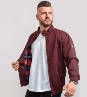 D555 Big Mens Burgundy Cotton Harrington Jacket (Windsor Burgundy)