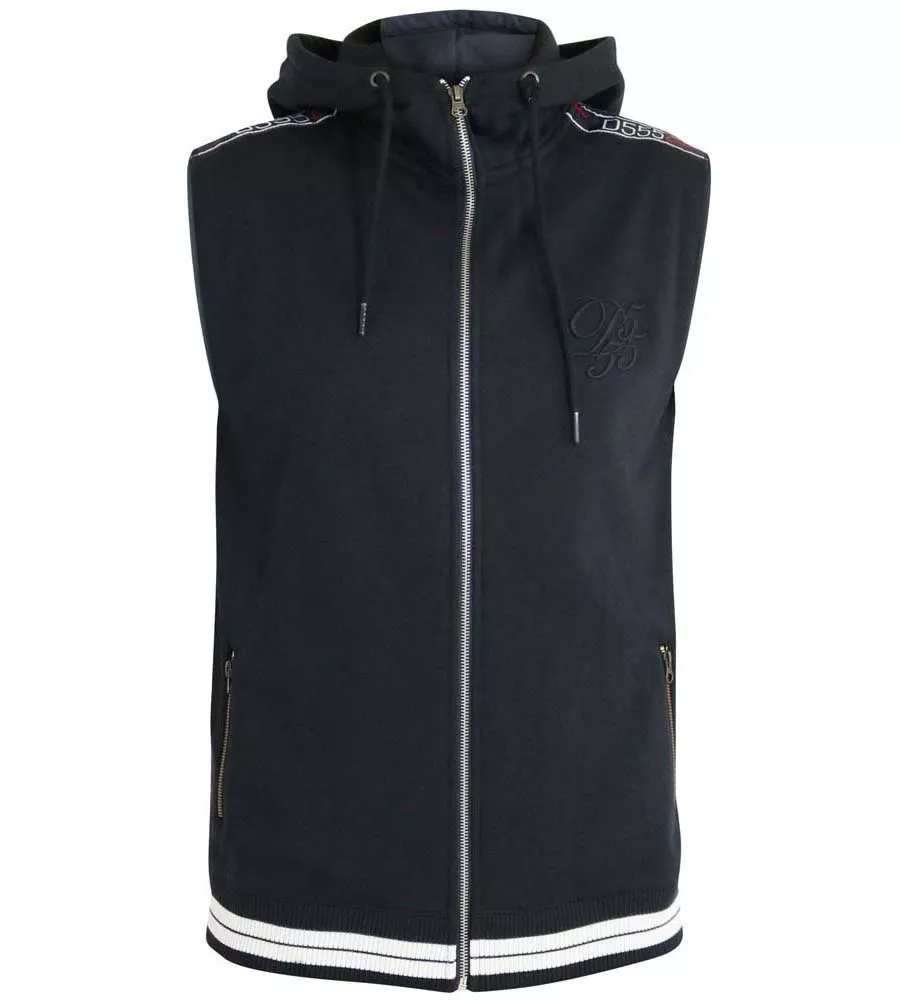 Big Mens Couture Sleeveless Hoody With Taping Detail (CHEMUNG 1)