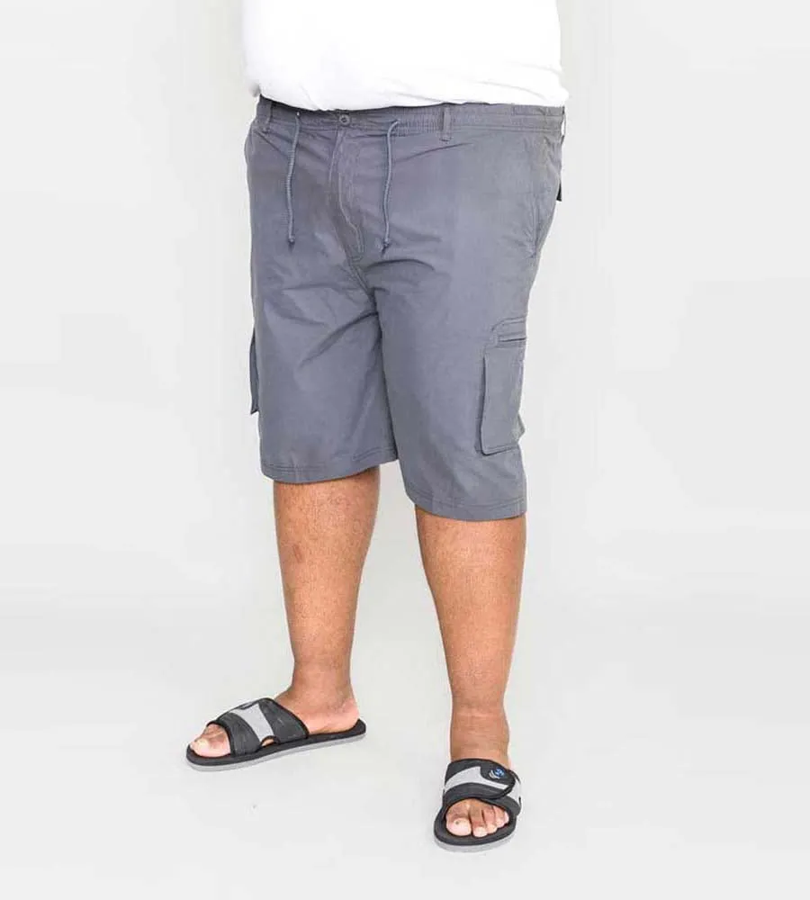 Big Men's Grey Cargo Shorts with Leg Pockets (NICK GREY)