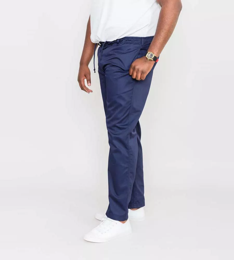 D555 Navy Rugby Trousers Pants with Elasticated Waist for Big Men