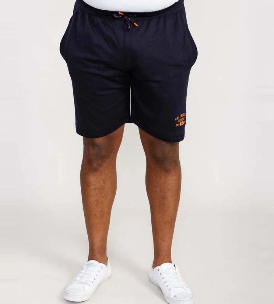 Navy D555 Big Mens Shorts With Elasticated Waist and Loop Back (SUTTON 2)