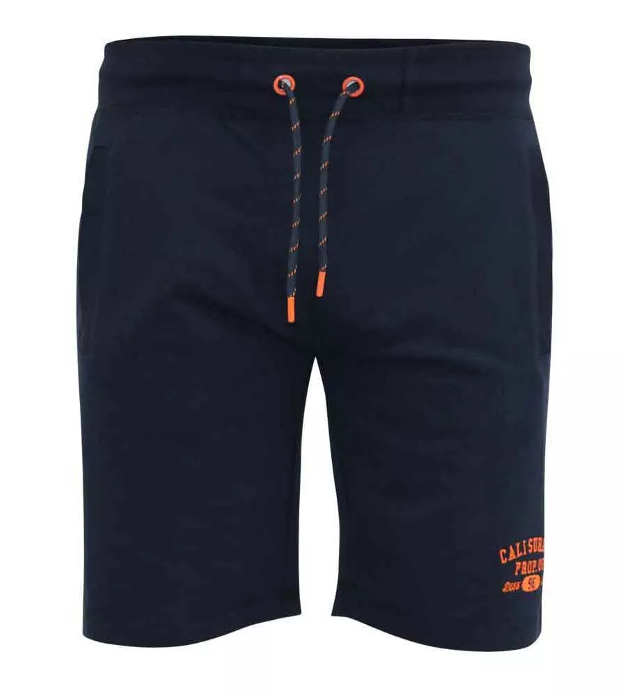 Navy D555 Big Mens Shorts With Elasticated Waist and Loop Back (SUTTON 2)