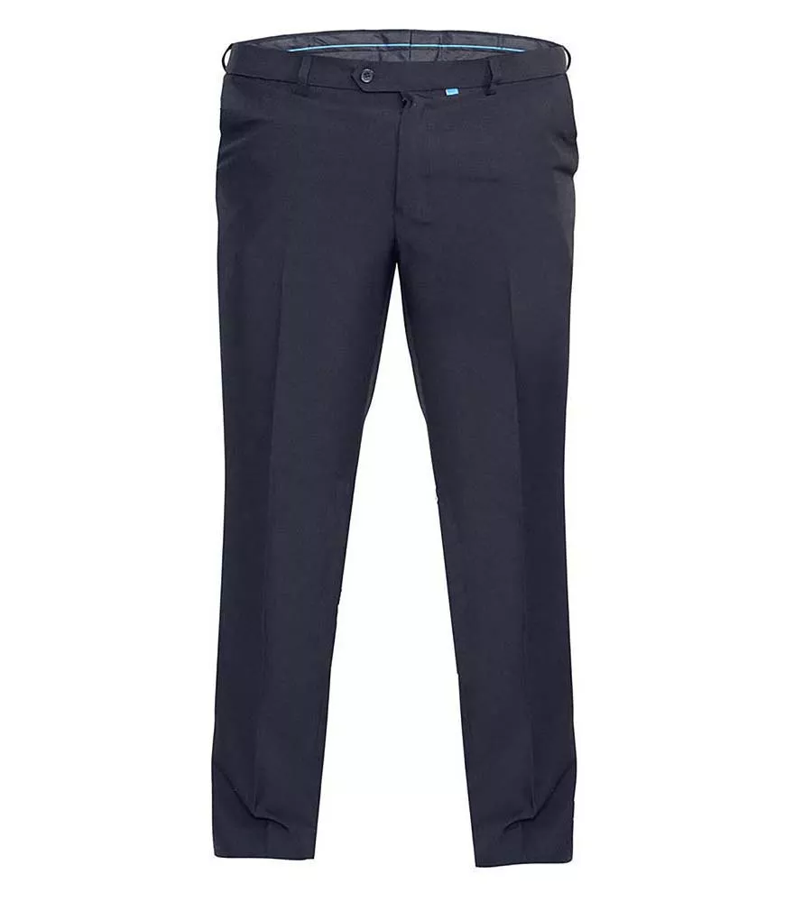 D555 Navy Trousers with Adjustable Waist for Big Men