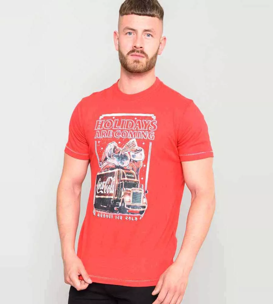 D555 Mens Coca Cola Truck Christmas T-Shirt Officially Licensed Product Dalton