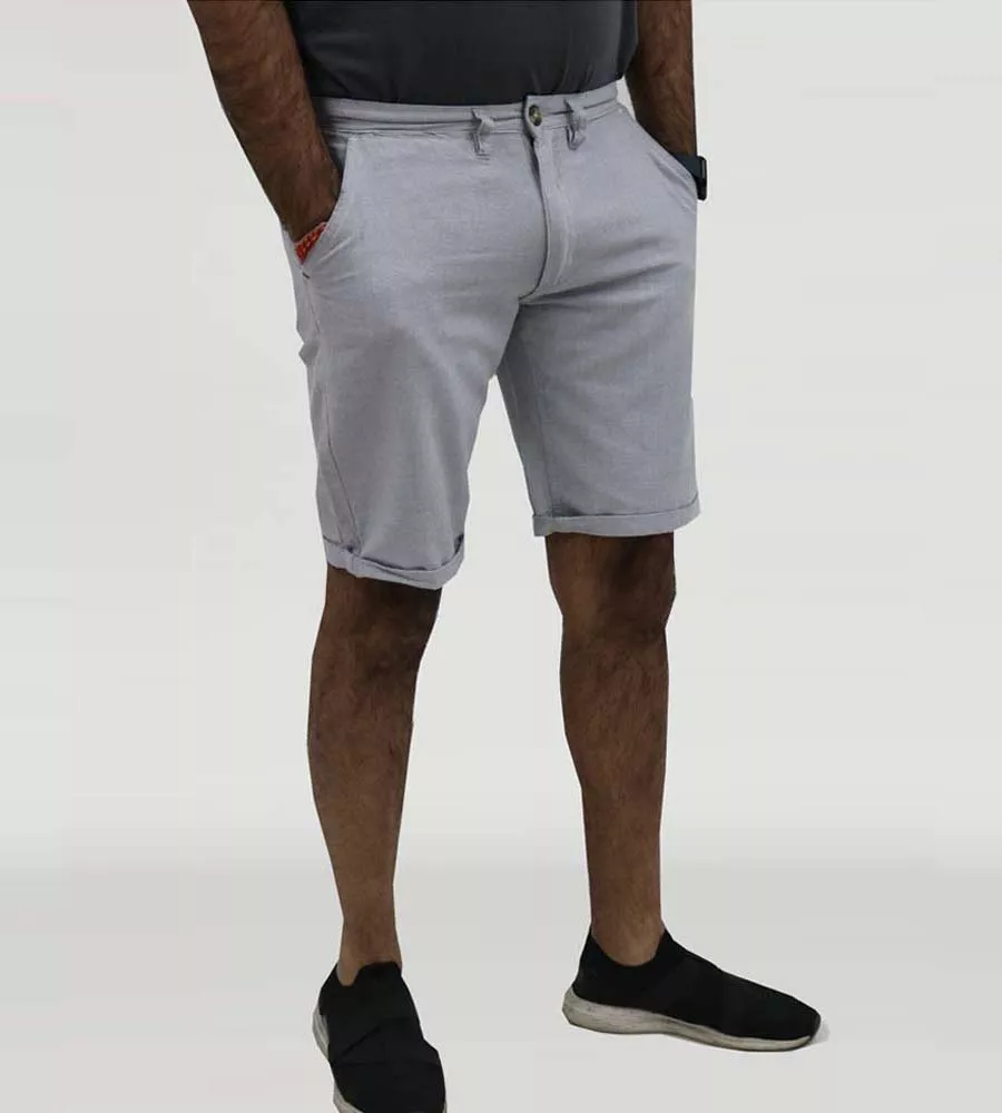 Grey Oxford D555 Mens Chino Shorts (NEWGATE)