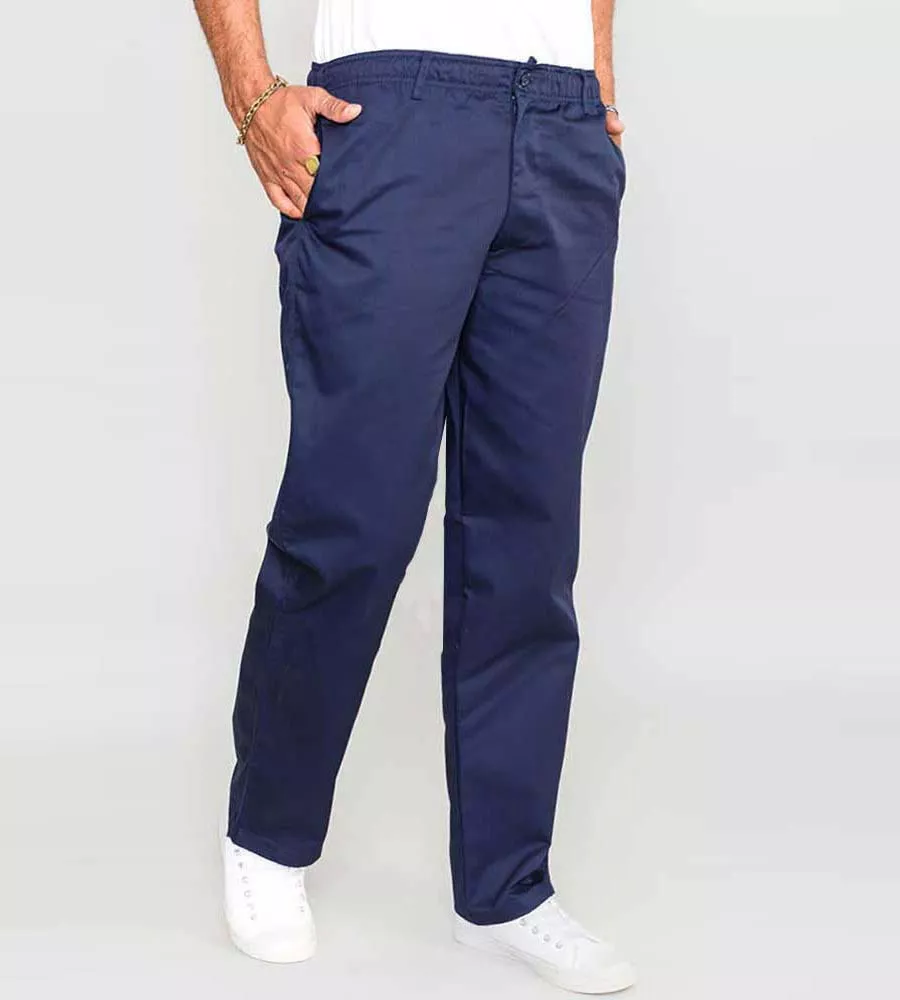 D555 Navy Rugby Trousers Pants with Elasticated Waist for Men