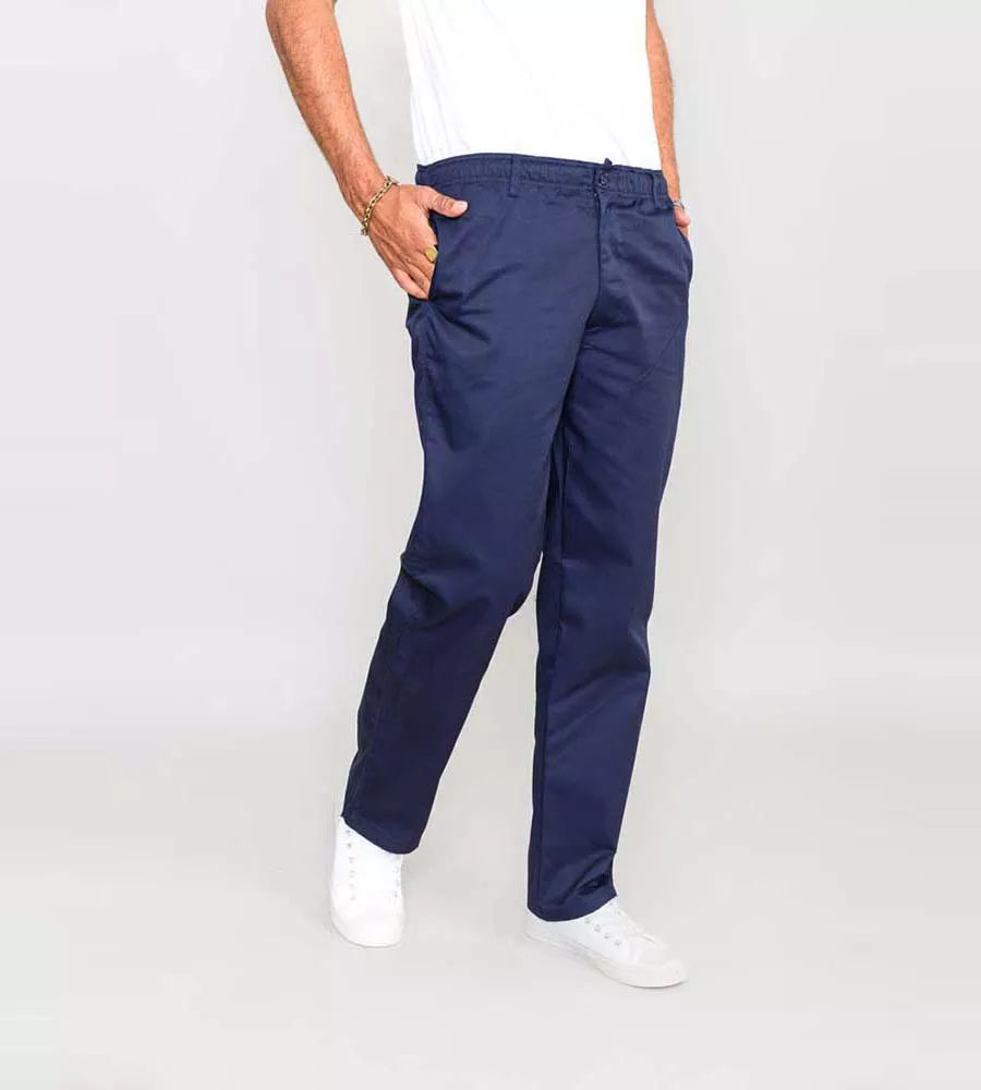 D555 Navy Rugby Trousers Pants with Elasticated Waist for Men