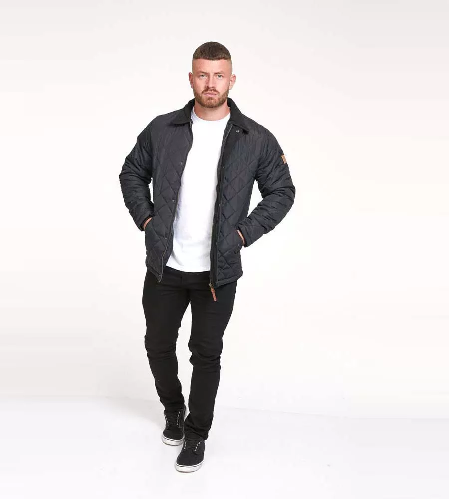 Mens Quilted Jacket With Corduroy Collar (MATIAS) by D555