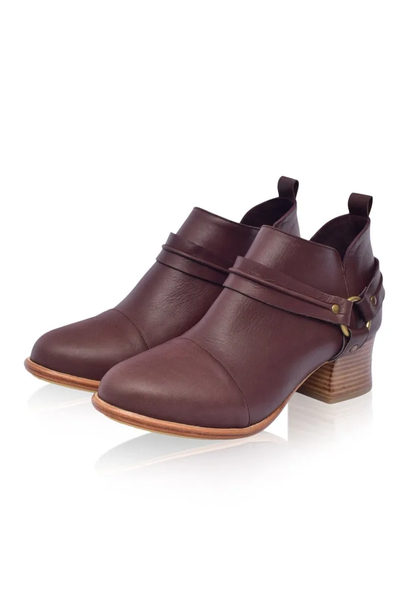 Dark Brown Dasha Low Ankle Booties