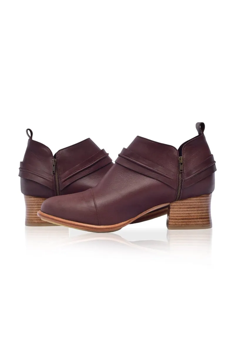 Dark Brown Dasha Low Ankle Booties