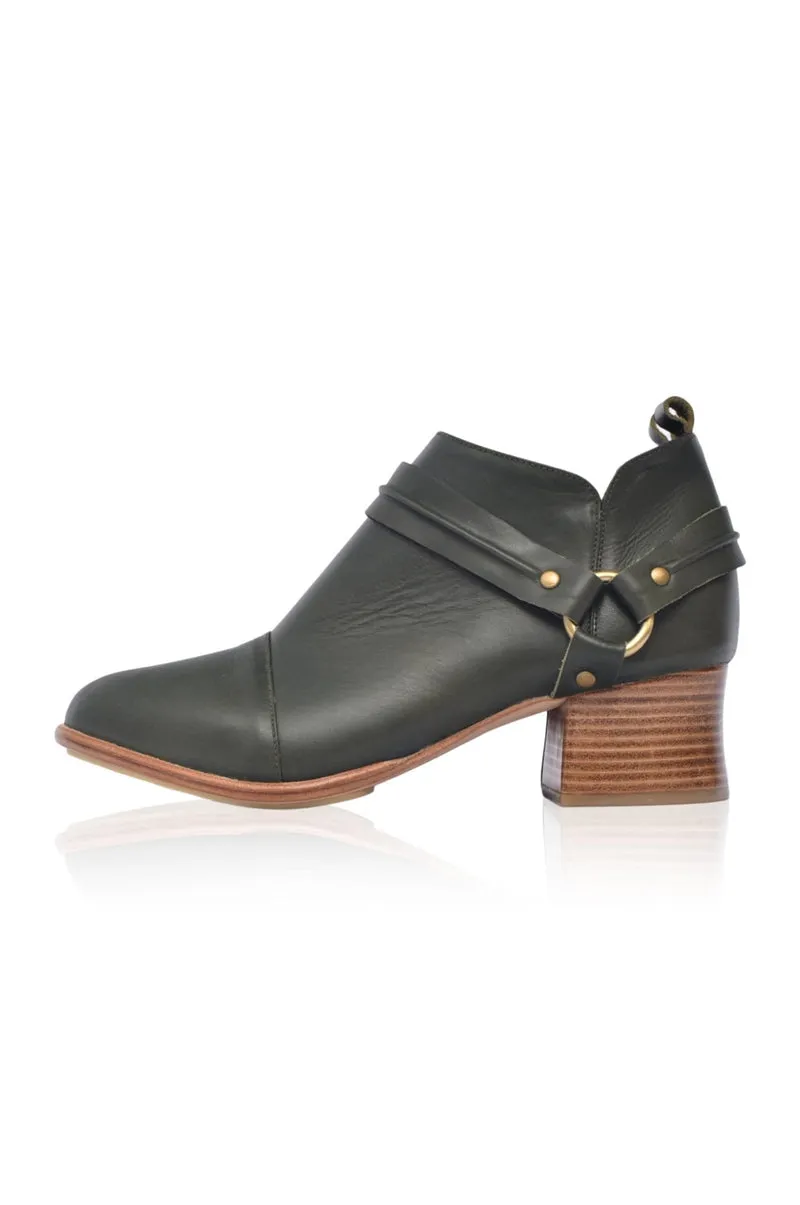 Dark Brown Dasha Low Ankle Booties