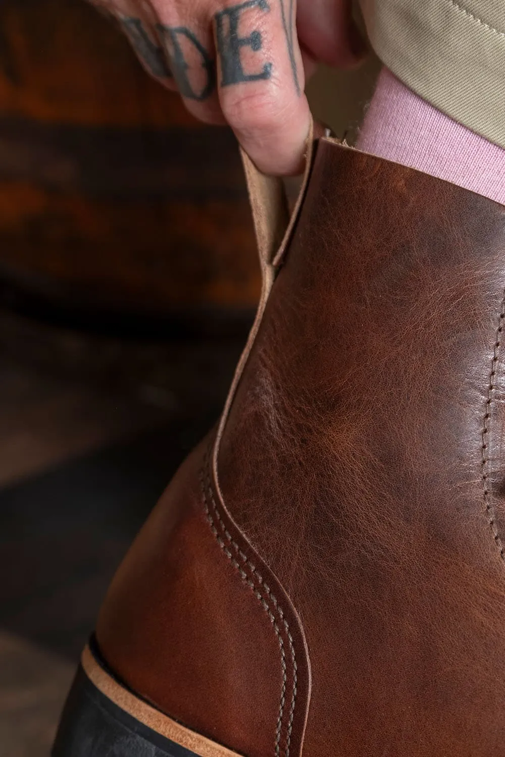 Dark Tan Derby Boots