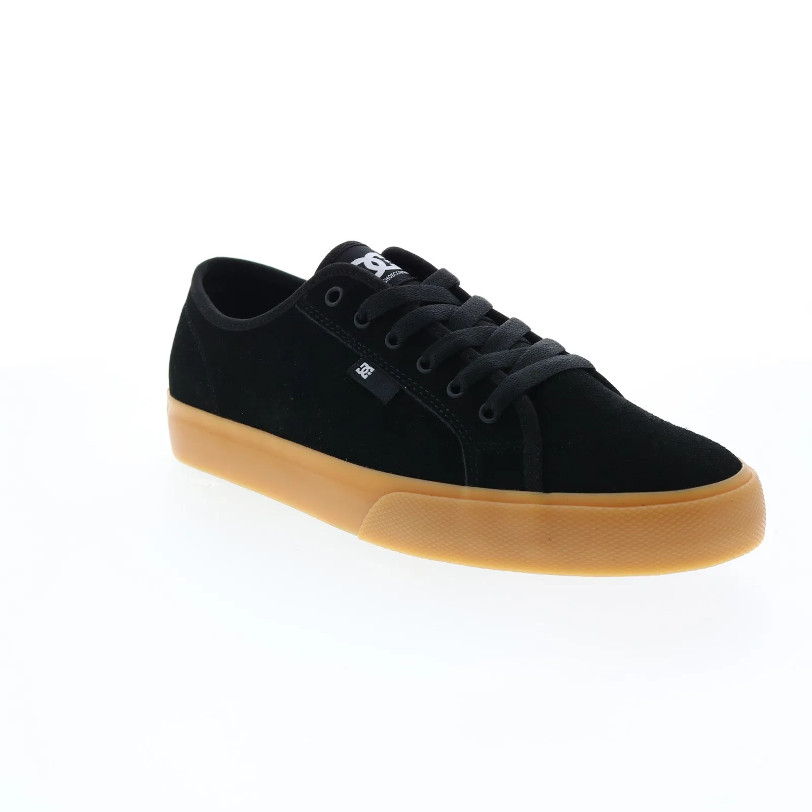 DC Black Suede Skate Sneakers for Men with Lace-Up Design