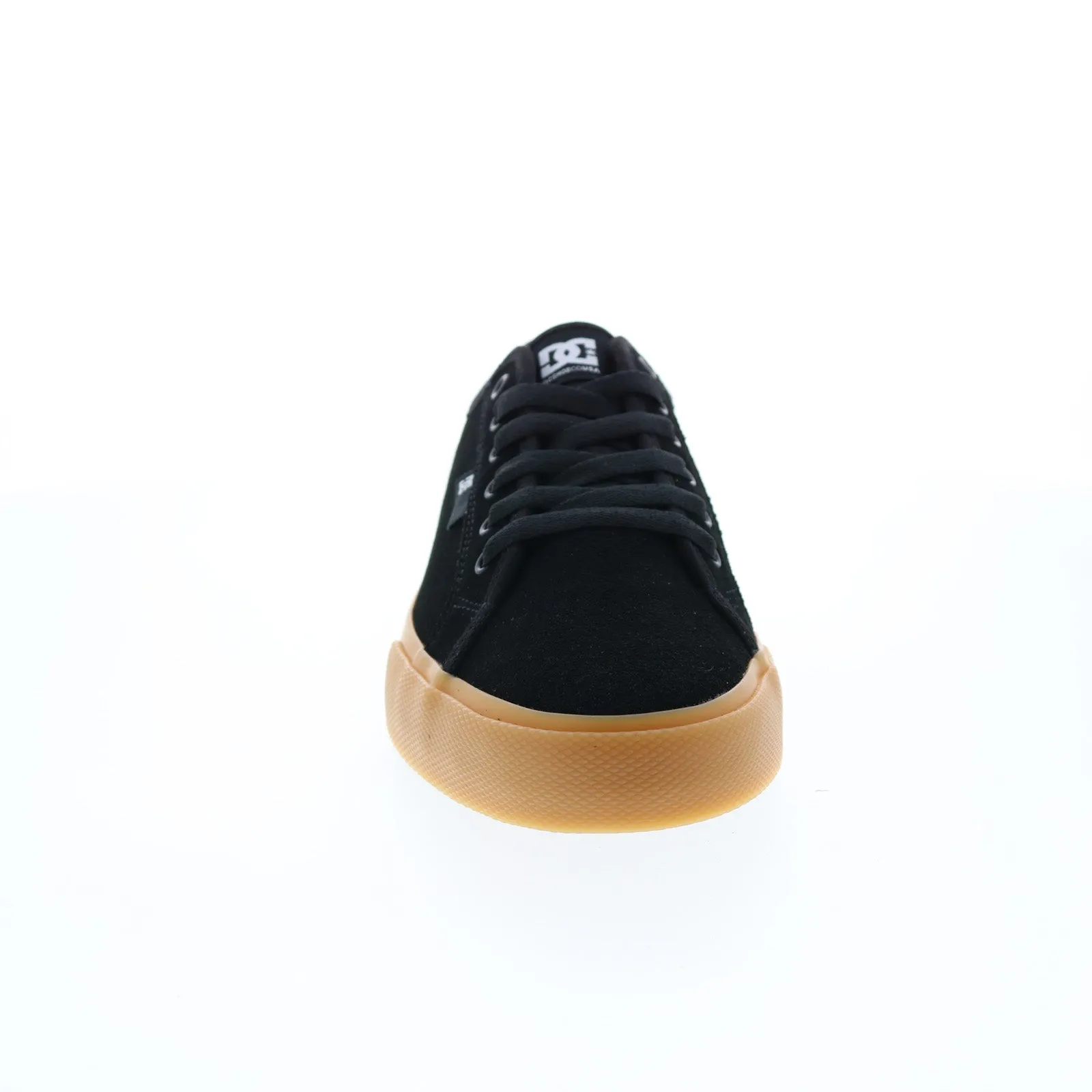 DC Black Suede Skate Sneakers for Men with Lace-Up Design