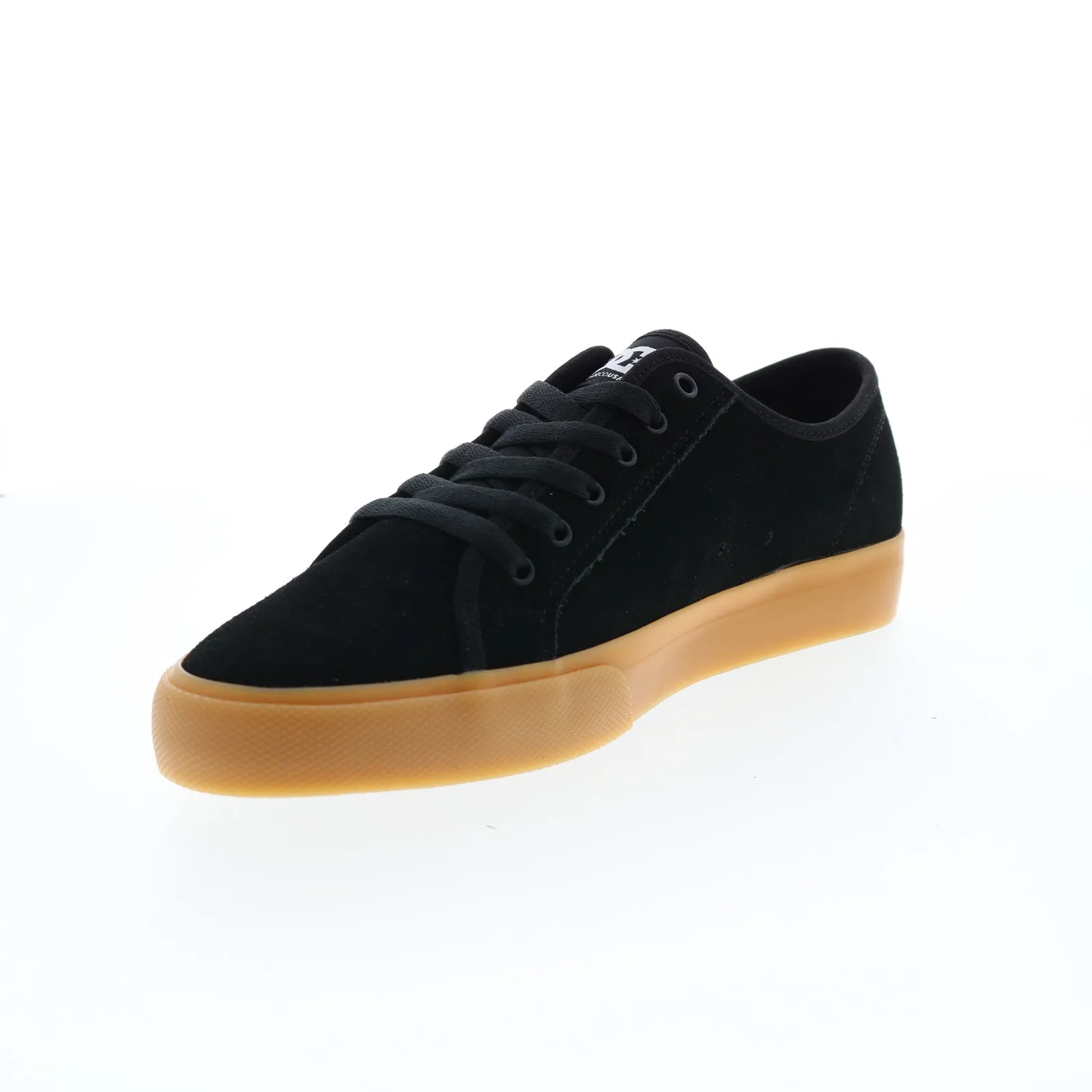 DC Black Suede Skate Sneakers for Men with Lace-Up Design