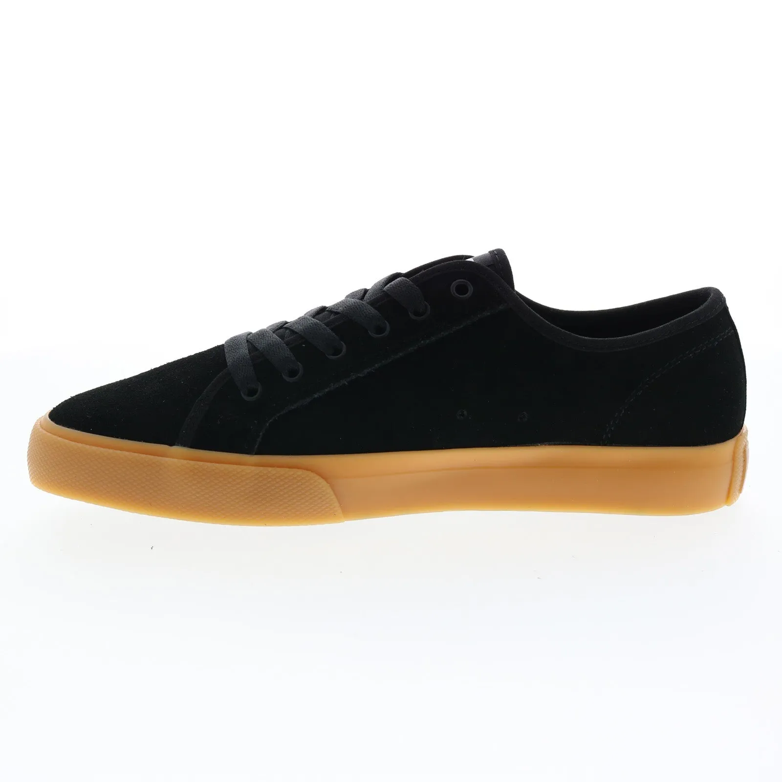 DC Black Suede Skate Sneakers for Men with Lace-Up Design