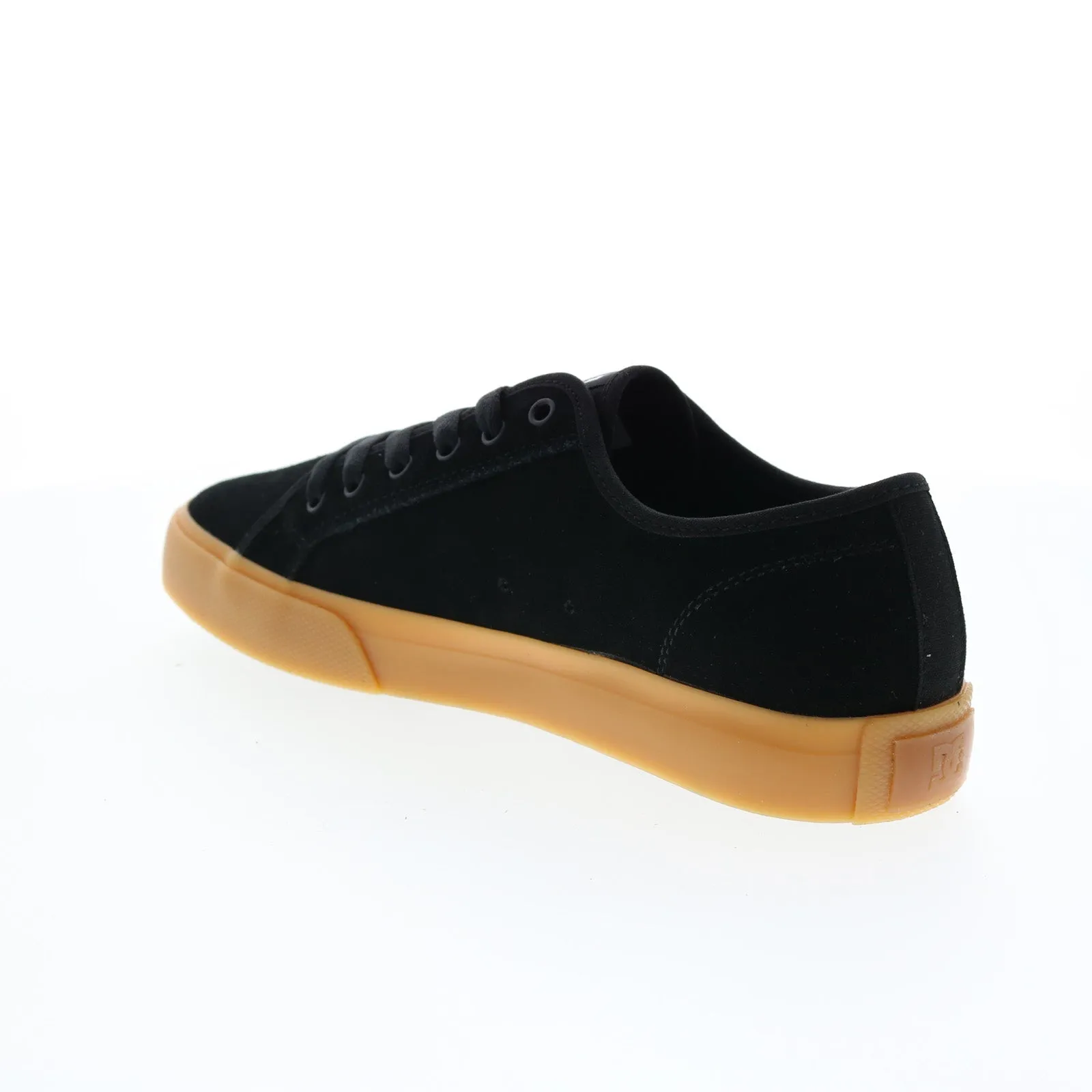 DC Black Suede Skate Sneakers for Men with Lace-Up Design