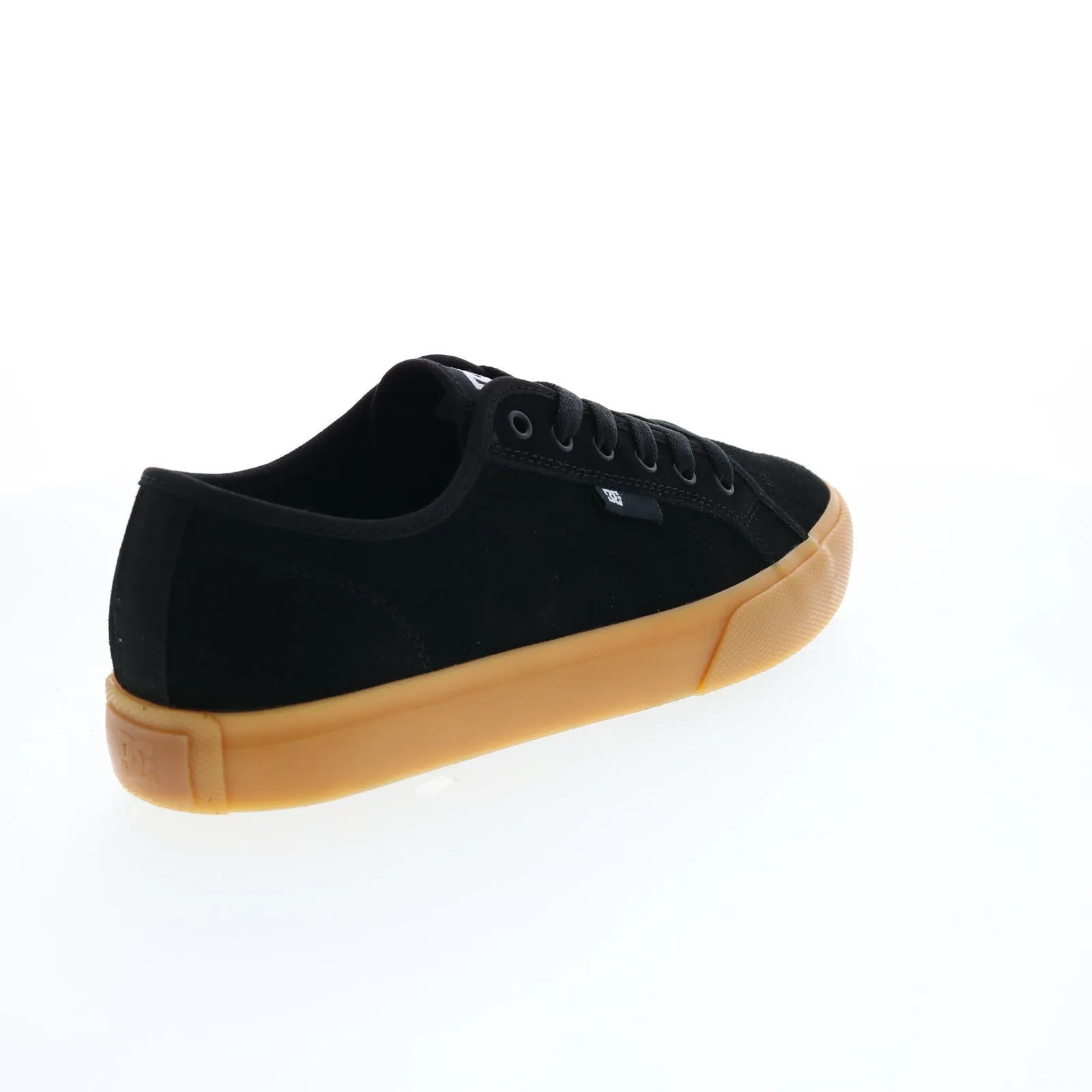 DC Black Suede Skate Sneakers for Men with Lace-Up Design