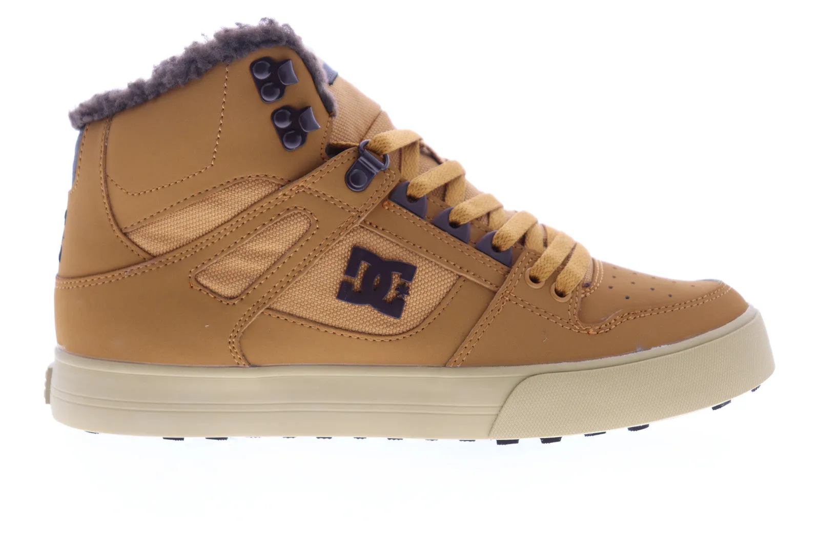 DC Pure High Top Water-Resistant Special Edition Men's Brown Nubuck Leather Skate Shoes