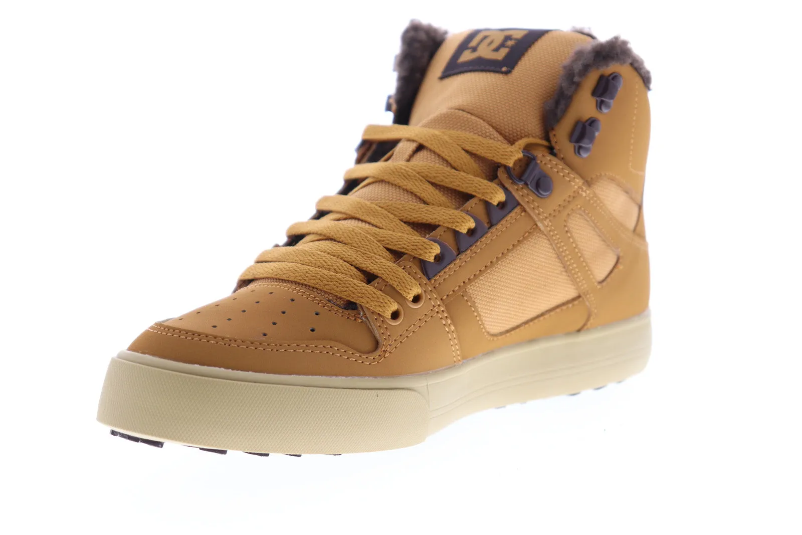 DC Pure High Top Water-Resistant Special Edition Men's Brown Nubuck Leather Skate Shoes