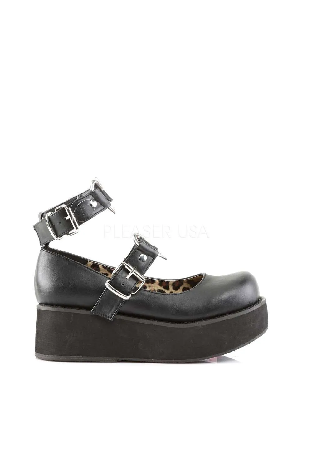 DEMONIA CULT SPRITE-02 Mary Janes Shoes in Black