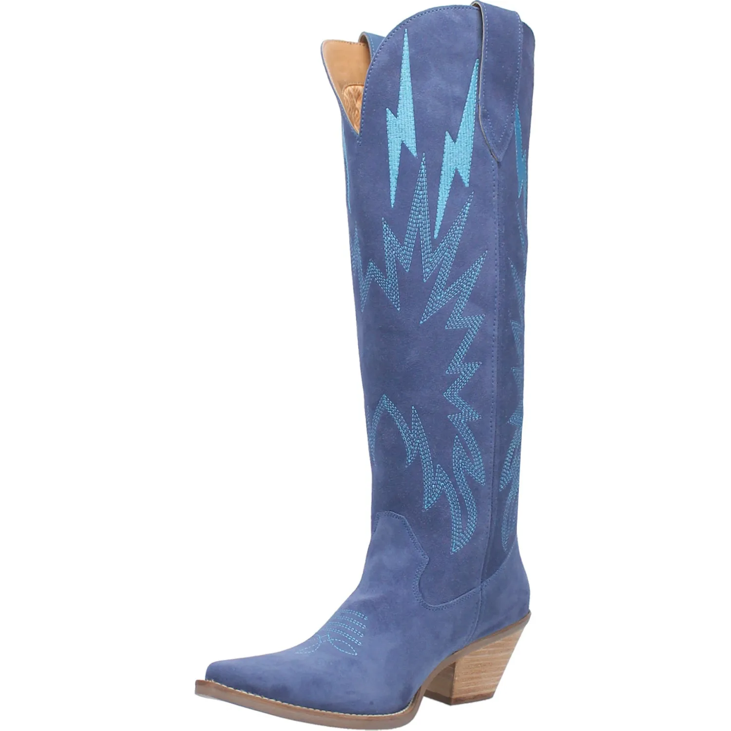 Dingo Thunder Road Blue Suede Fashion Boots for Women