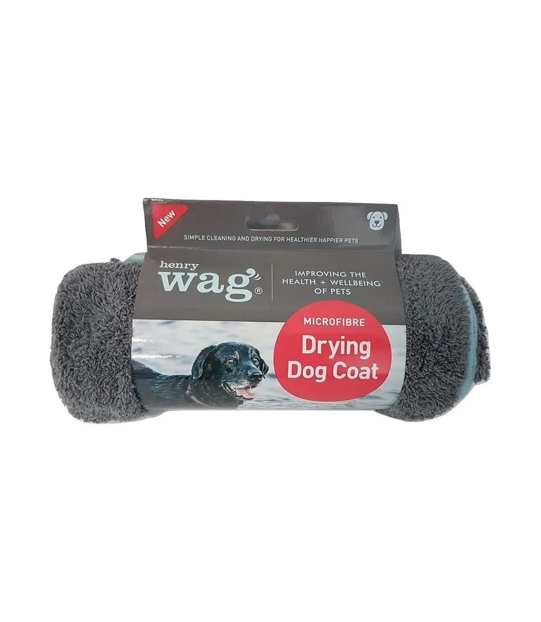 Henry Wag Medium Grey Dog Drying Coat