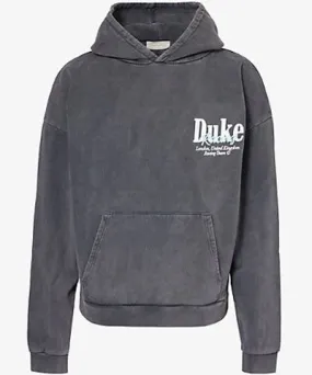 Duke & Dexter Mens Grey World Championship Washed Cotton-Jersey Hoody