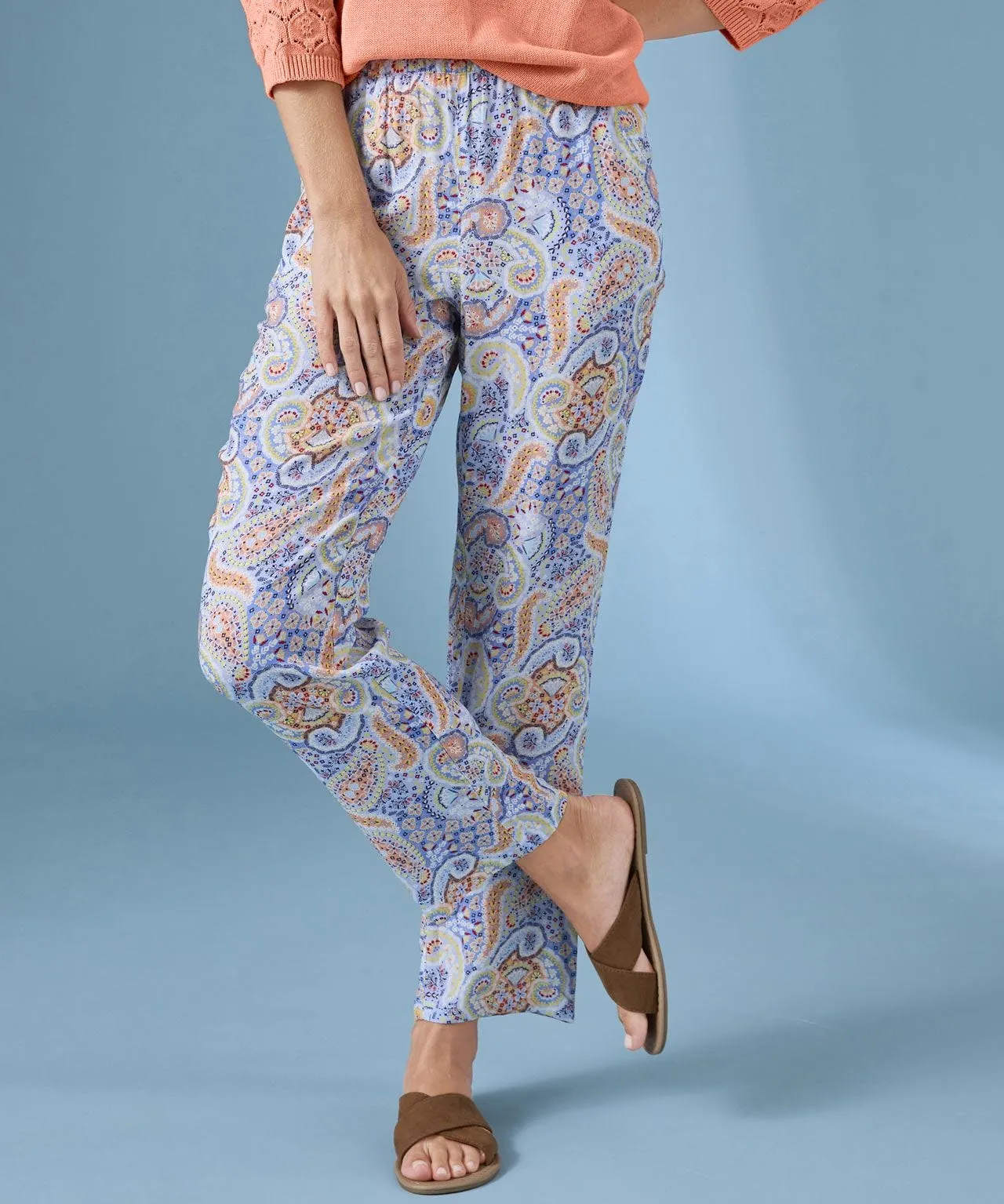 Ecovero Paisley Print Trousers