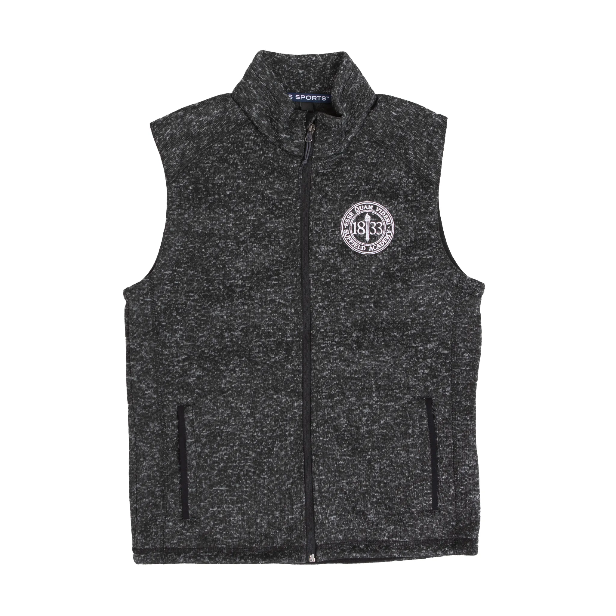 ES Sport Men's Marbled Black Sweater Vest.