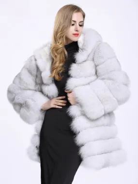 Faux Fur Hooded Coat Women's Winter Eco-friendly Warmth.