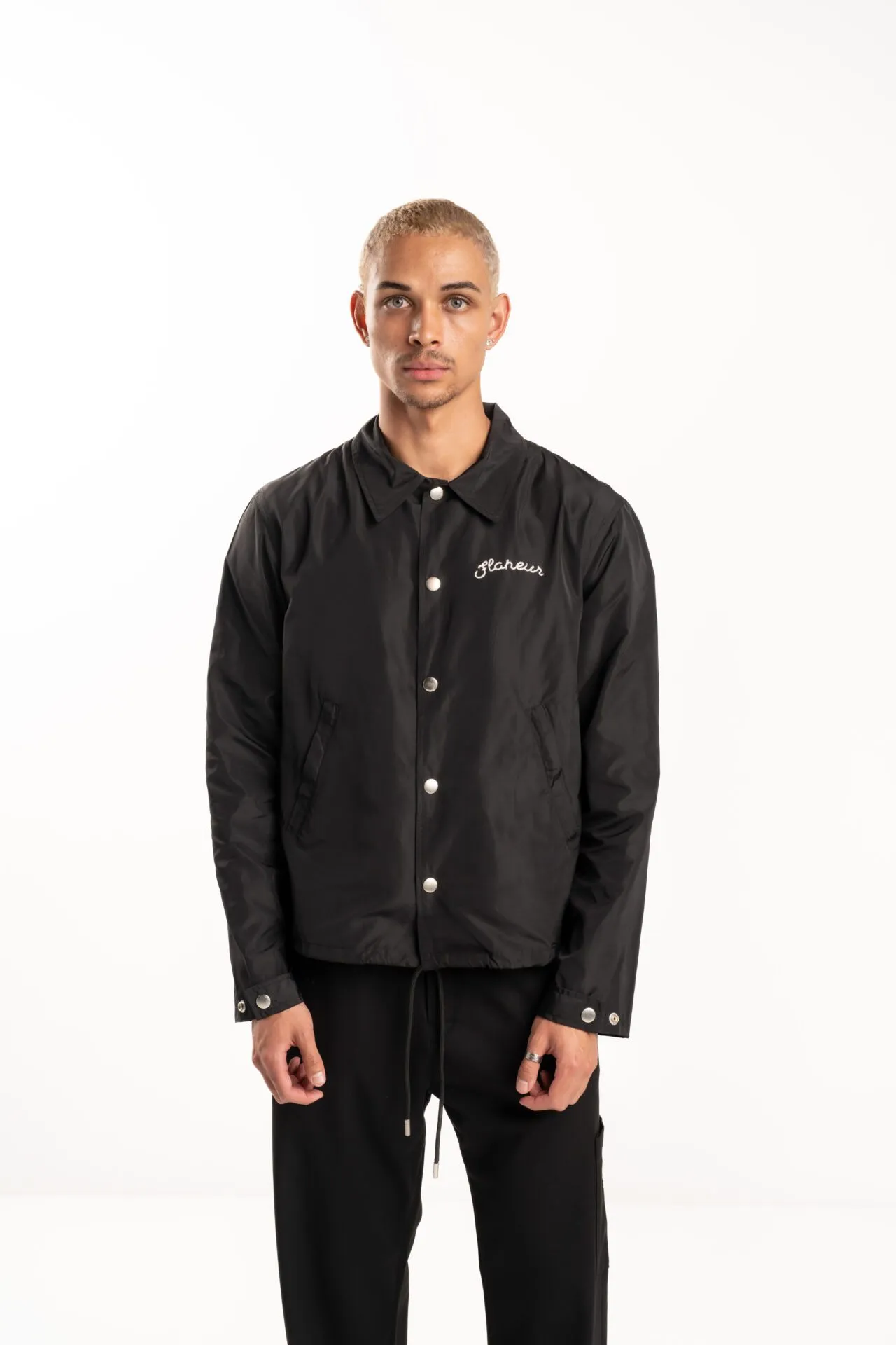 Flaneur Black Signature Coach Jacket - FNOS035