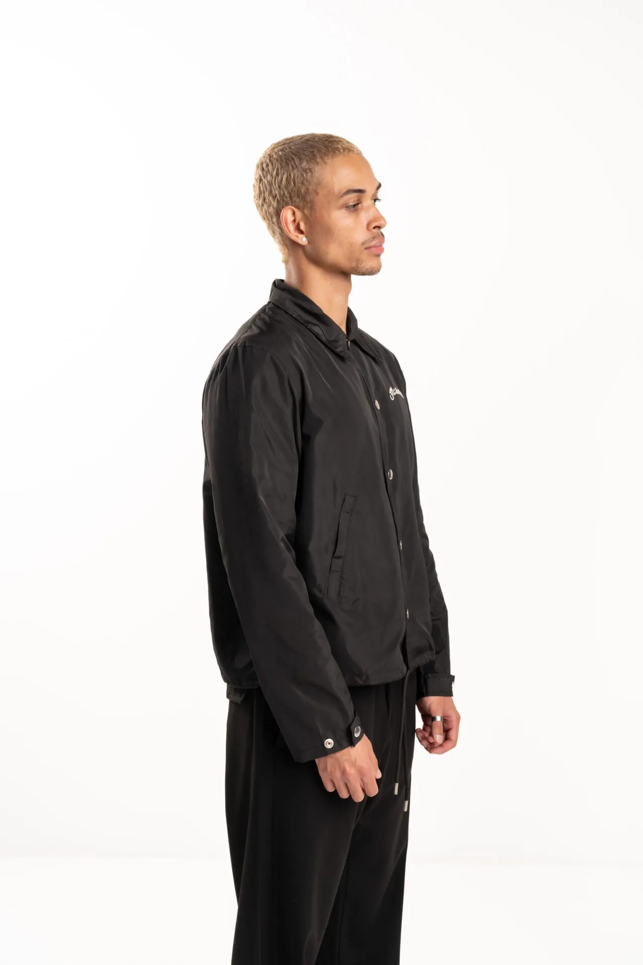 Flaneur Black Signature Coach Jacket - FNOS035