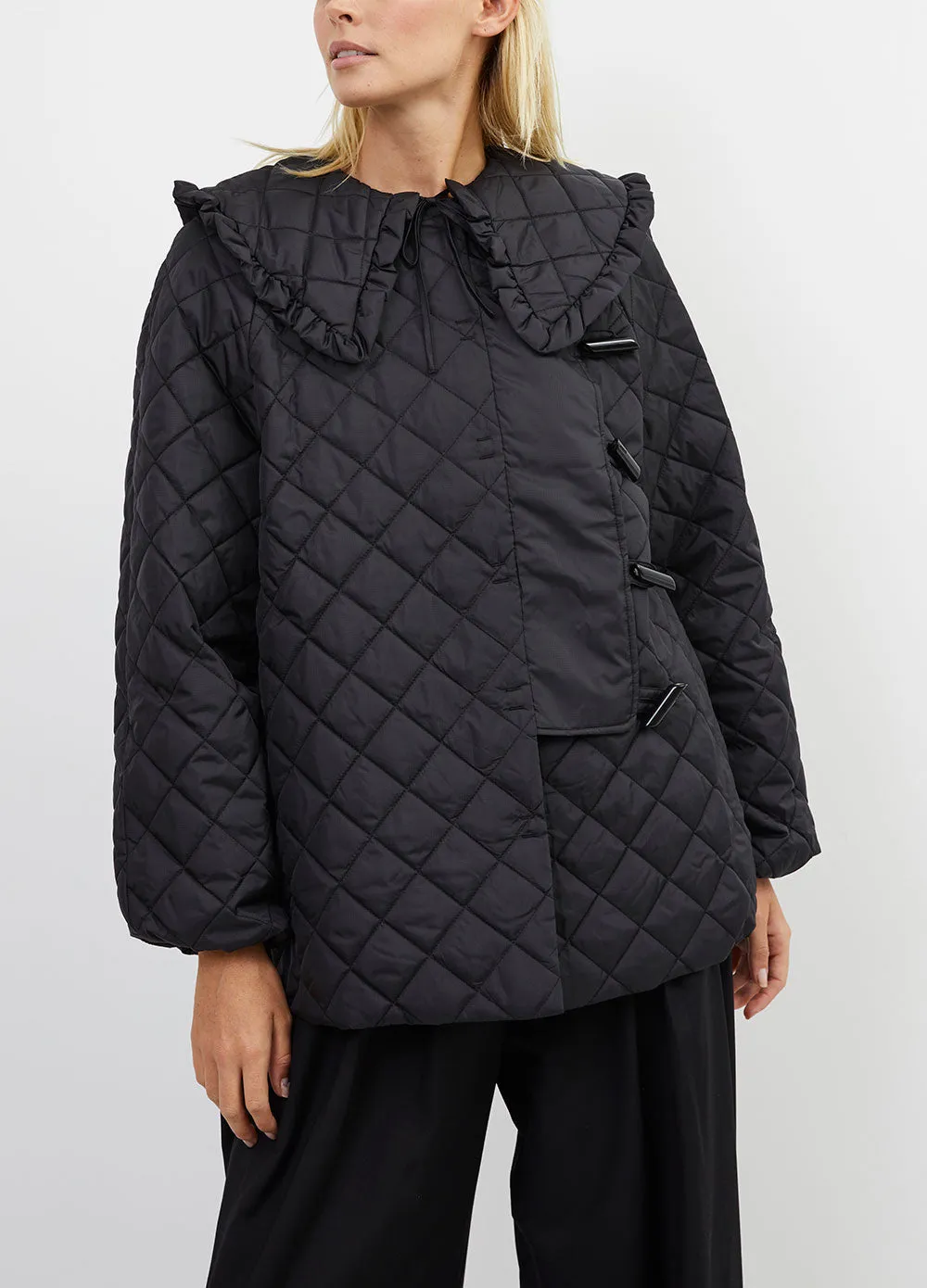 Ganni Ripstop Quilted Coat Jacket