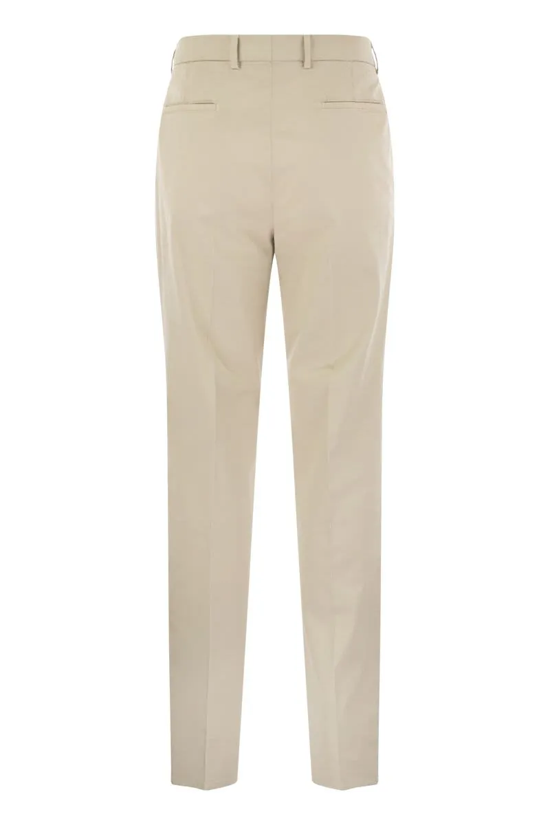 Garment-Dyed Leisure Fit Trousers American Pima Comfort Cotton Pleats