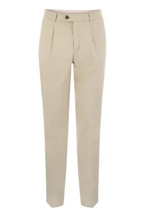 Garment-Dyed Leisure Fit Trousers American Pima Comfort Cotton Pleats