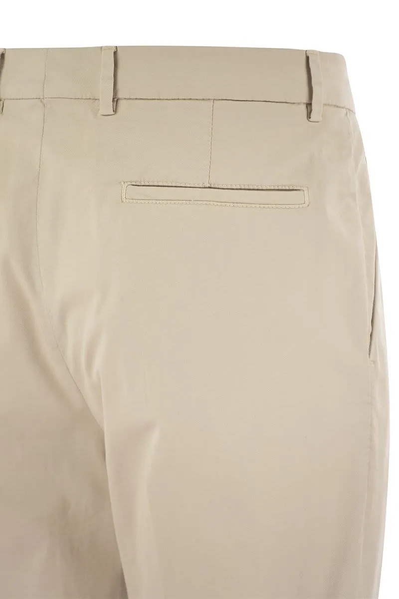 Garment-Dyed Leisure Fit Trousers American Pima Comfort Cotton Pleats