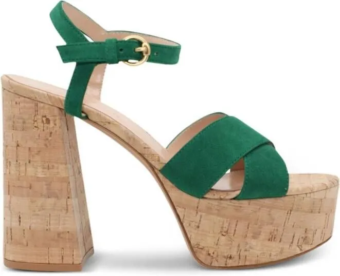 Gianvito Rossi Green Leather Sandals Bebe 120mm