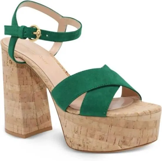 Gianvito Rossi Green Leather Sandals Bebe 120mm