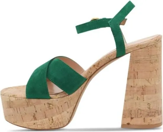 Gianvito Rossi Green Leather Sandals Bebe 120mm