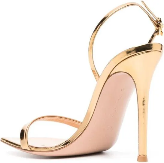 Gianvito Rossi Ribbon 105mm Stiletto Sandals in Gold