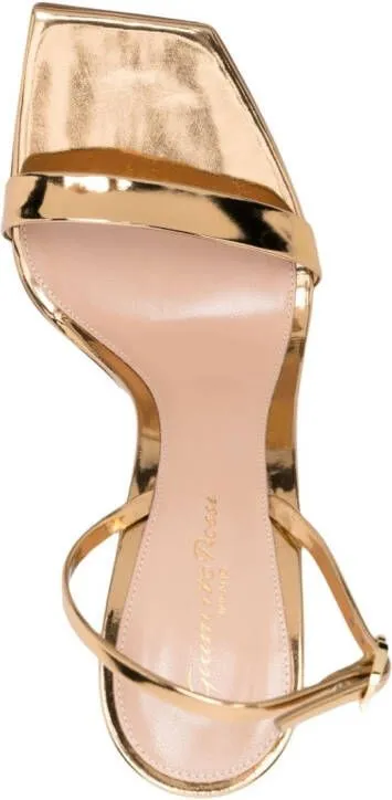 Gianvito Rossi Ribbon 105mm Stiletto Sandals in Gold