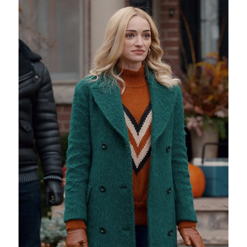 Brianne Howey Green Coat from Ginny & Georgia