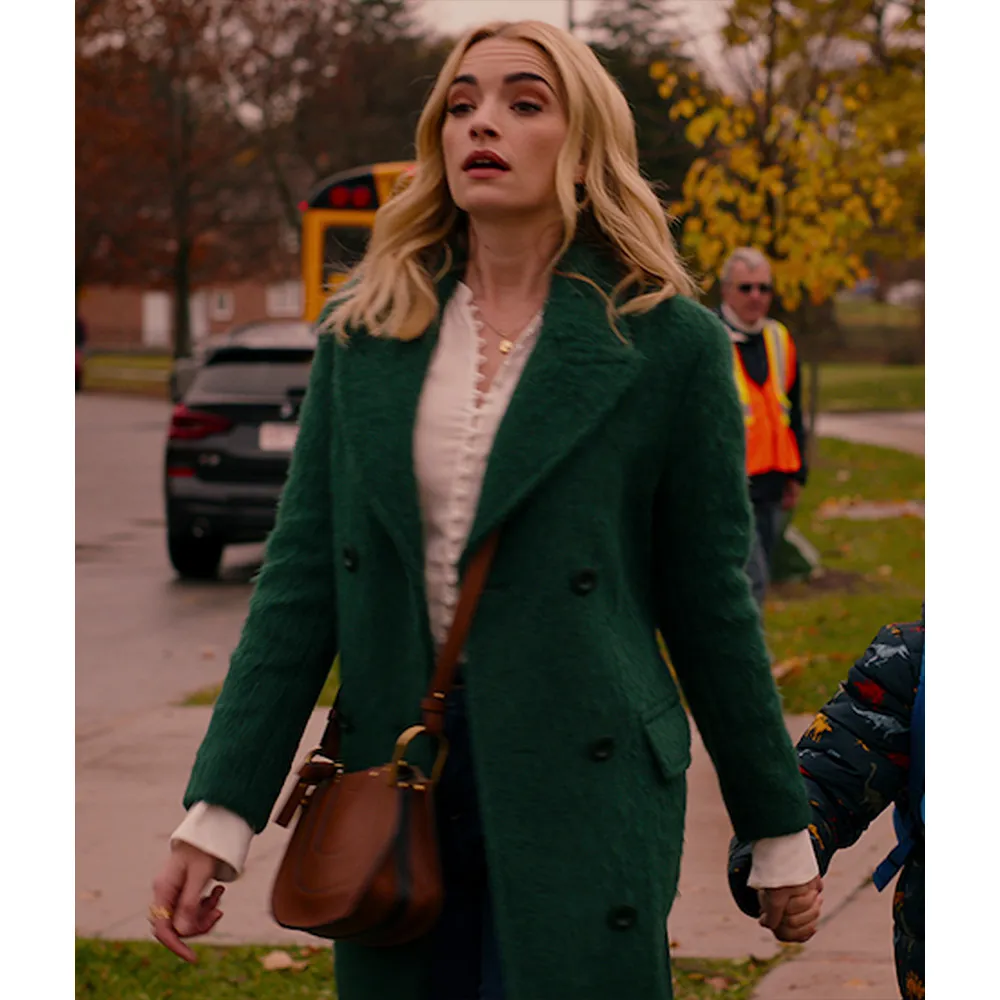 Brianne Howey Green Coat from Ginny & Georgia