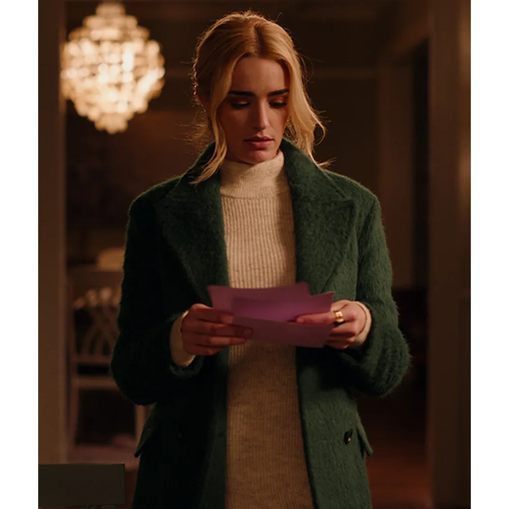 Brianne Howey Green Coat from Ginny & Georgia