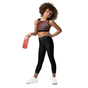 Girls' Black Workout Leggings for Active Kids - Solid Noir Shades